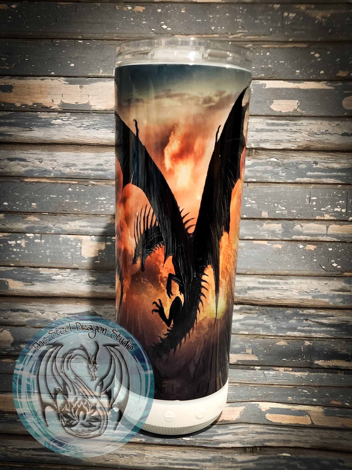 Black Dragon Speaker Tumbler (Sublimation)