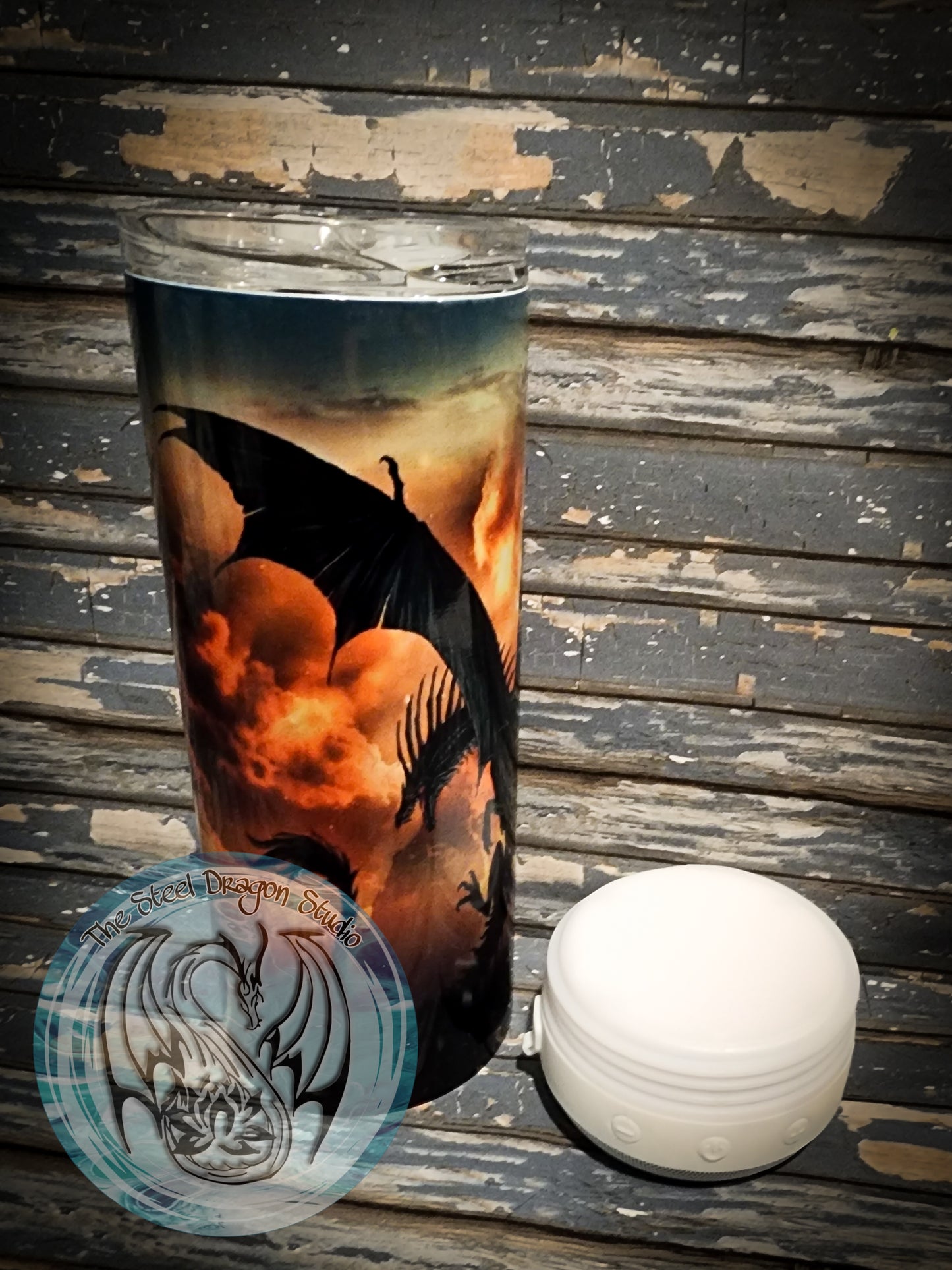 Black Dragon Speaker Tumbler (Sublimation)