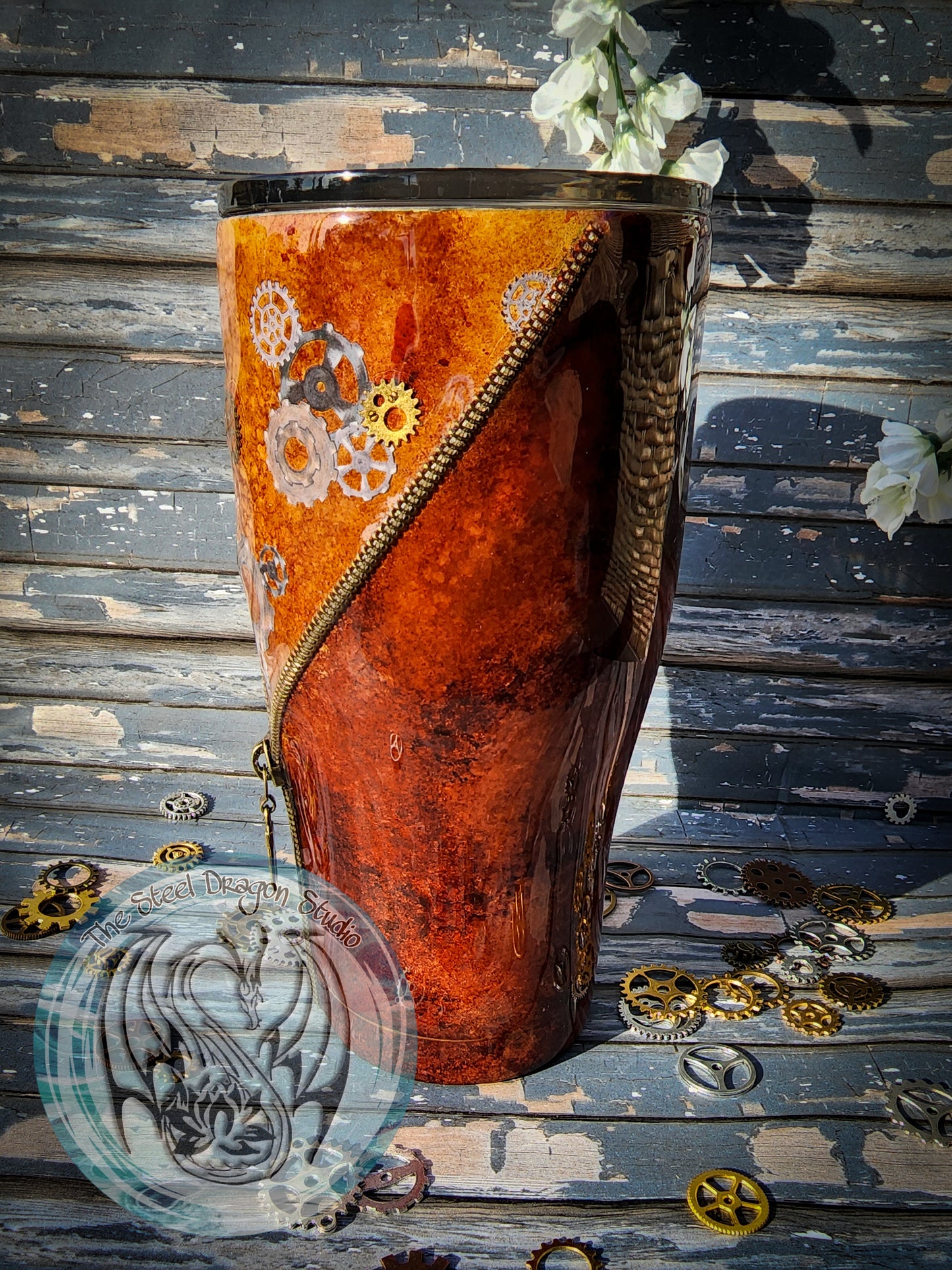 Steampunk Zipper Tumbler