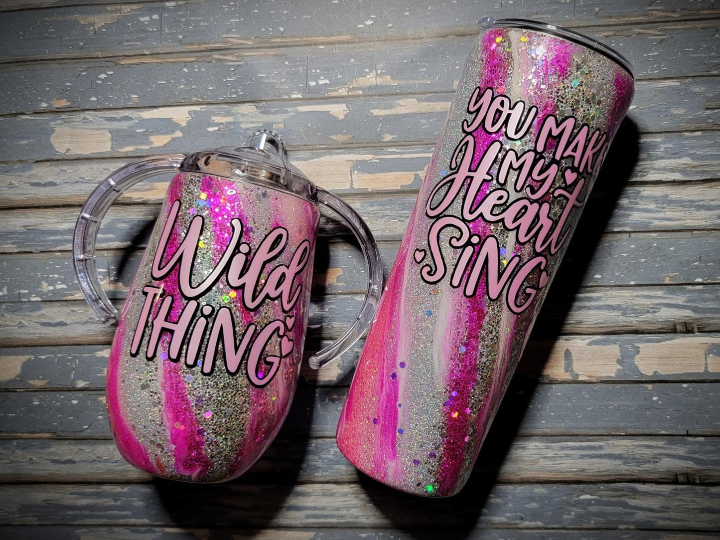 Wild Thing + You Make My Heart Sing - mommy & me travel tumbler