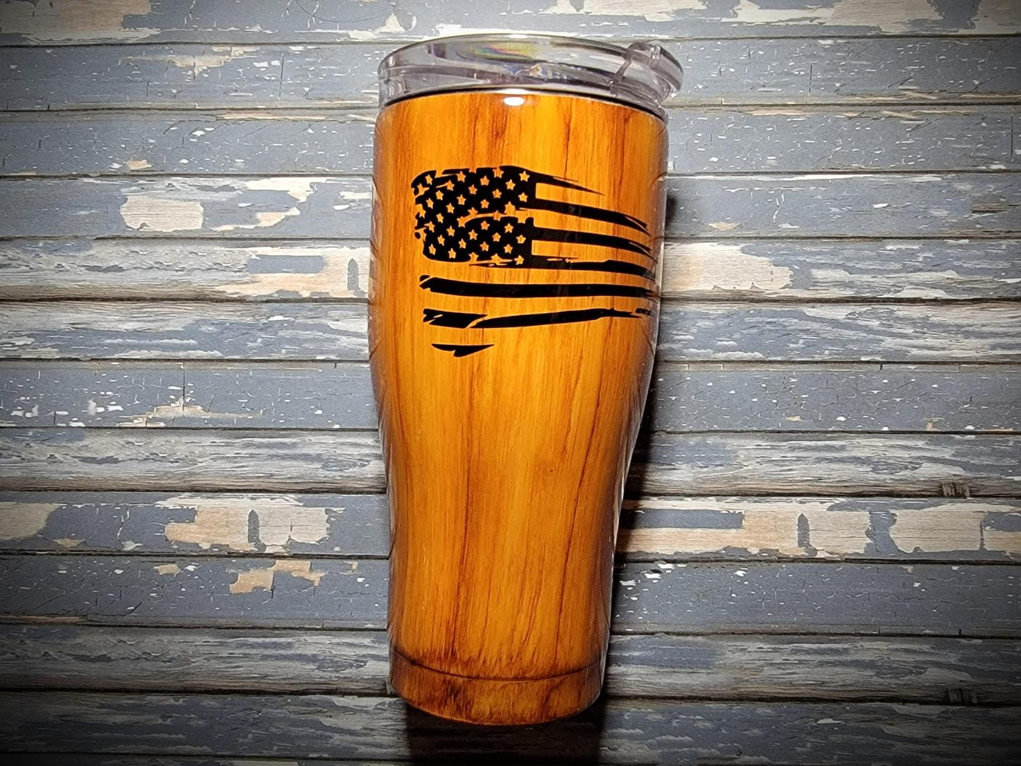 Woodgrain American Flag